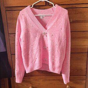 Lilly Pulitzer Pink Cardigan with Bow Details